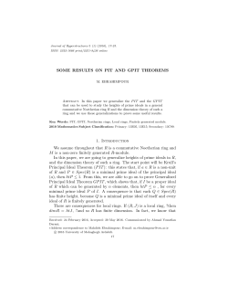 SOME RESULTS ON PIT AND GPIT THEOREMS 1. Introduction We