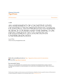 an assessment of cognitive level of instruction
