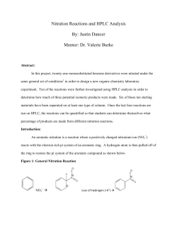 Nitration Reactions and HPLC Analysis By: Justin Dancer Mentor: Dr