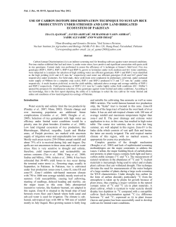 Use of carbon isotope discrimination technique to sustain rice