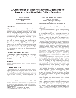 A comparison of machine learning algorithms for proactive hard disk