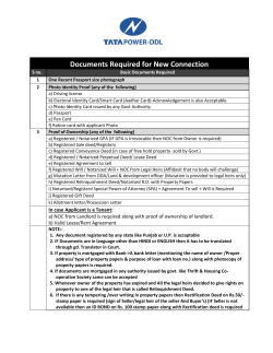 Documents Required for New Connection