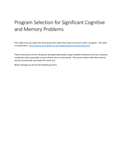 Program Selection for Significant Cognitive and