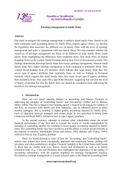 Earnings management in family firms Abstract Our