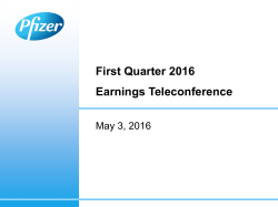 First Quarter 2016 Earnings Teleconference
