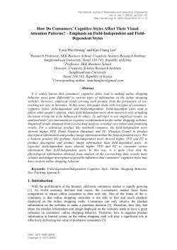 How Do Consumers` Cognitive Styles Affect Their Visual