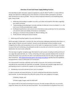 Overview of Local Unit Power Supply Bidding Practices