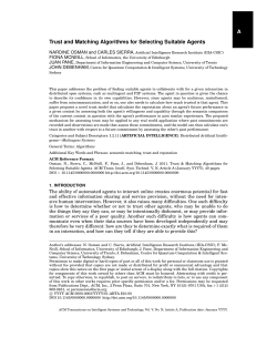 A Trust and Matching Algorithms for Selecting Suitable Agents