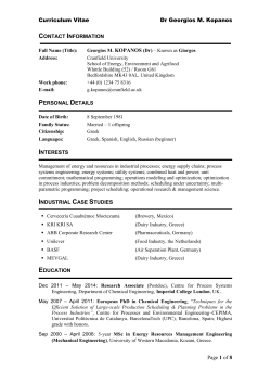 Curriculum Vitae Dr Georgios M. Kopanos Page