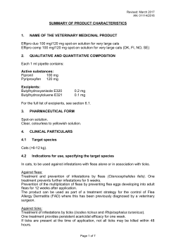 Revised: March 2017 AN: 01114/2016 SUMMARY OF PRODUCT
