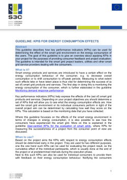 KPIs for energy consumption effects