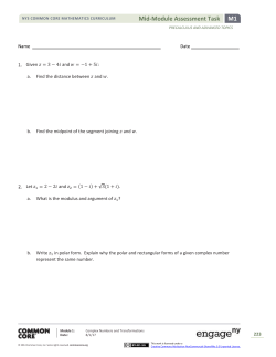 Precalculus and Advanced Topics Module 1: Mid