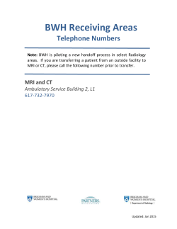 BWH Receiving Areas