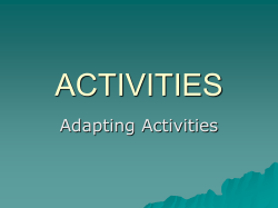 Adapting Activities