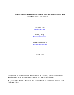 The implications of absorption cost accounting and production