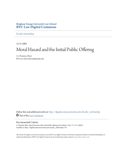 Moral Hazard and the Initial Public Offering