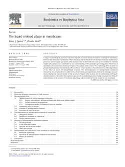 The liquid-ordered phase in membranes Biochimica et Biophysica