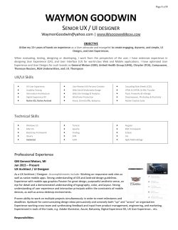 Current Resume - W. Goodwin Media