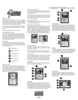 A Game of Thrones Rules of Play
