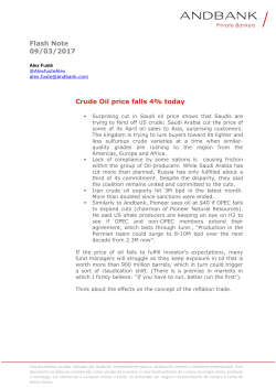 Flash Note 09/03/2017 Crude Oil price falls 4% today