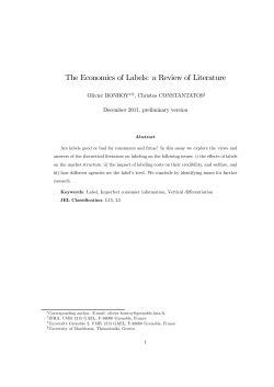 The Economics of Labels: a Review of Literature