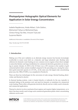 Photopolymer Holographic Optical Elements for Application in Solar