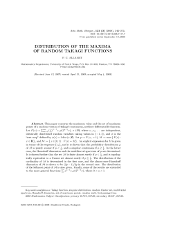 distribution of the maxima of random takagi functions