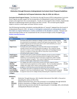 Distinction through Discovery Undergraduate Curriculum Grant