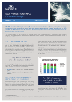 KEEP PROTECTION SIMPLE Consumer Insight