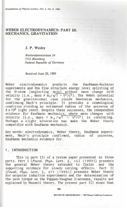 PART III. MECHANICS, GRAVITATION JP Wesley Weber