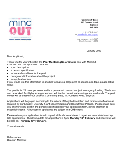 Peer Mentoring Job pack