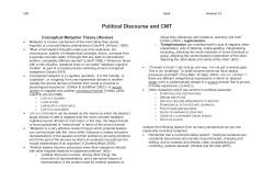 Political Discourse and CMT - Dipartimento di Lingue, Letterature e