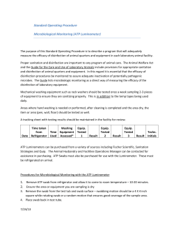 Standard Operating Procedure Microbiological Monitoring (ATP