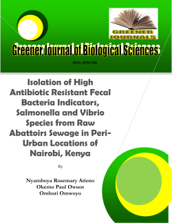 Isolation of High Antibiotic Resistant Fecal Bacteria Indicators