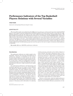 Performance Indicators of the Top Basketball Players: Relations with