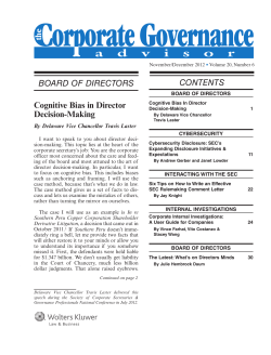 Cognitive Bias in Director Decision-Making