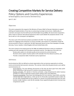 Creating Competitive Markets for Service Delivery