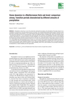 Ozone dynamics in a Mediterranean Holm oak forest: comparison
