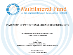 24 Evaluation of institutional strengthening projects Stefan