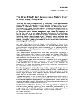 The EU and South East Europe sign a historic treaty to boost energy