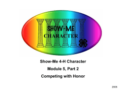 Show Me Character Module 5.2  - Missouri 4-H