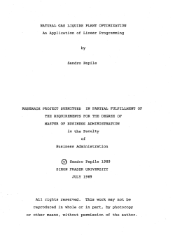 Natural gas liquids plant optimization : an application of linear