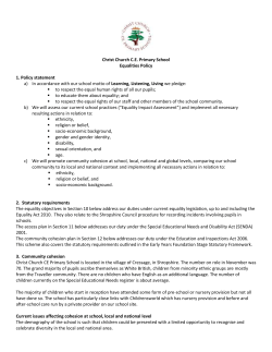 Equalities policy and pupils accessibility plan