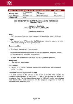 SMT/09/88 - SMT Paper - HSE Review of the current approach to