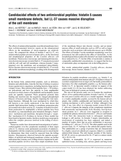 Candidacidal effects of two antimicrobial peptides: histatin 5 causes
