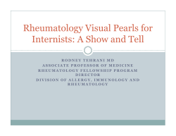 Rheumatology Visual Pearls for Internists: A Show and Tell