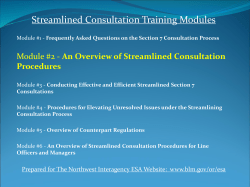 Module 2: An Overview of Streamlined Consultation Procedure