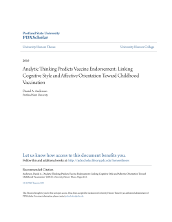 Analytic Thinking Predicts Vaccine Endorsement: Linking Cognitive