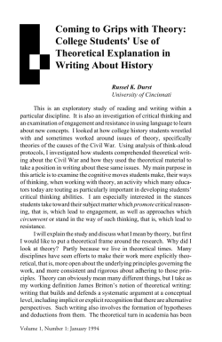 Coming to Grips with Theory: College Students` Use of Theoretical