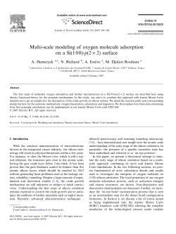 Multi-scale modeling of oxygen molecule adsorption - LAAS-CNRS